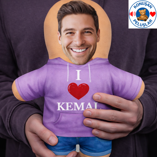 Kişiye Özel İsimli Mesajlı Tişörtlü Konuşan Peluş (Sessiz)