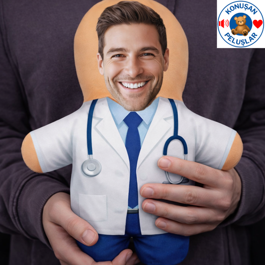 Kişiye Özel Doktor Temalı Konuşan Peluş (Sesli)